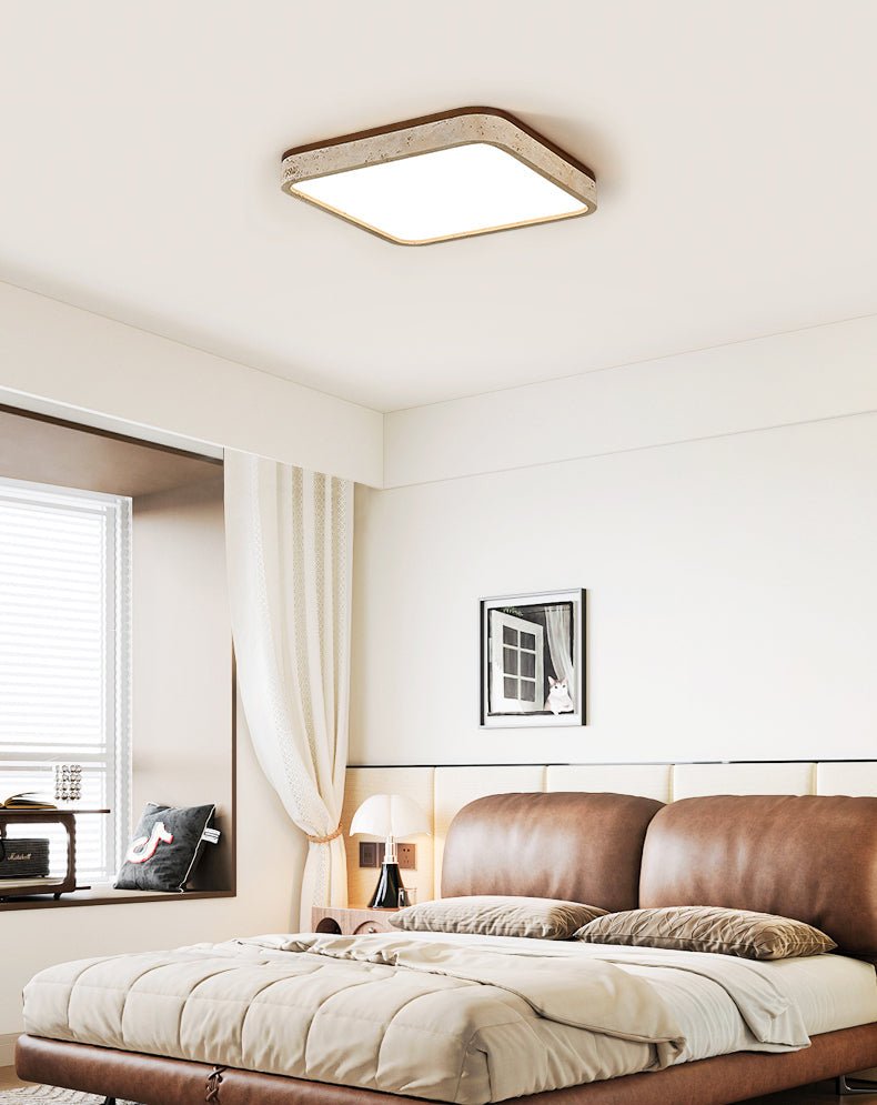 Calden Rounded Square Travertine Ceiling Lamp