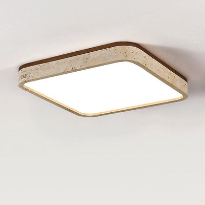 Calden Rounded Square Travertine Ceiling Lamp