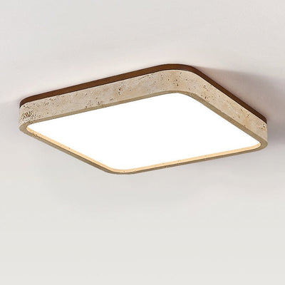 Calden Rounded Square Travertine Ceiling Lamp