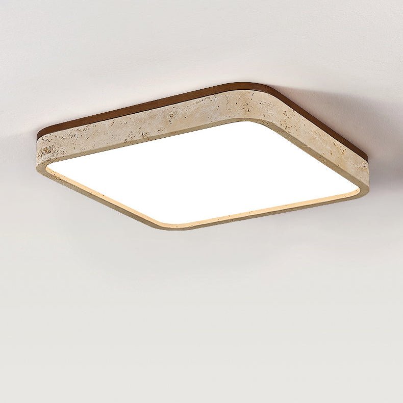 Calden Rounded Square Travertine Ceiling Lamp
