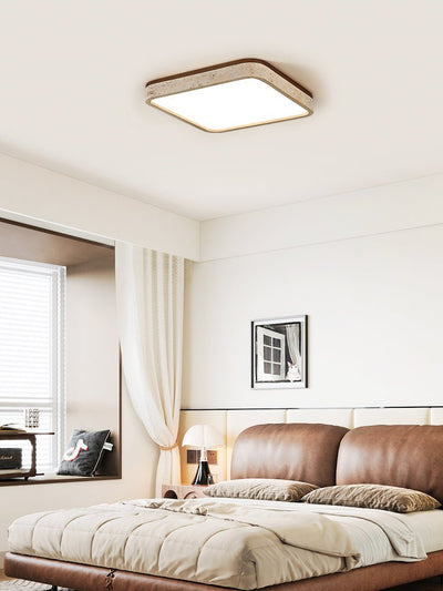 Calden Rounded Square Travertine Ceiling Lamp