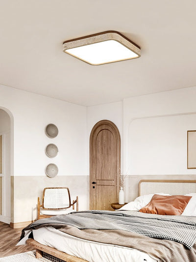 Calden Rounded Square Travertine Ceiling Lamp