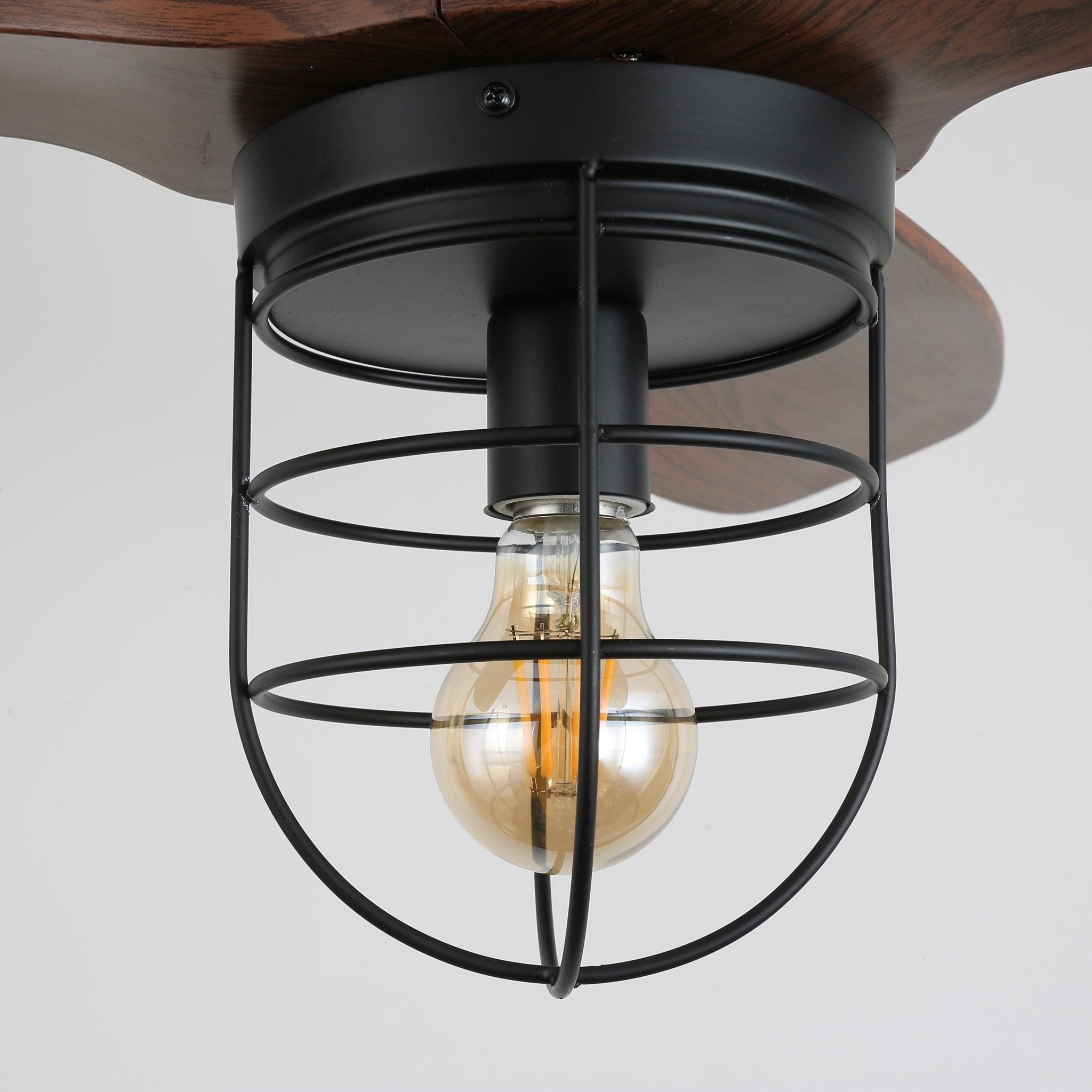 Brisora Industrial Wood Ceiling Fan Light