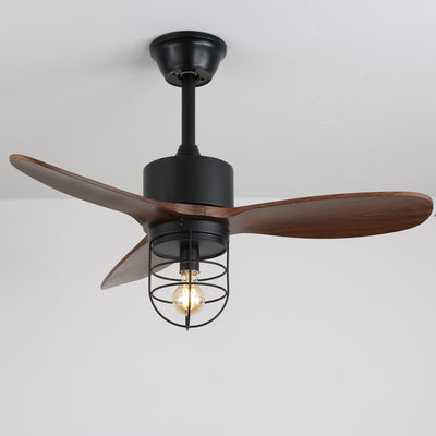 Brisora Industrial Wood Ceiling Fan Light