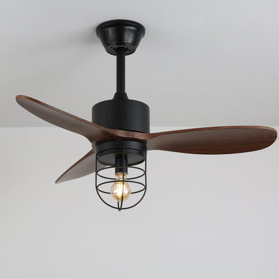Brisora Industrial Wood Ceiling Fan Light