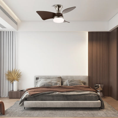 Mirella Silver Wood Ceiling Fan Light