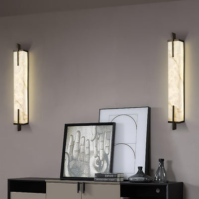 Komino Rectangular Alabaster Wall Light