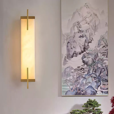 Komino Rectangular Alabaster Wall Light