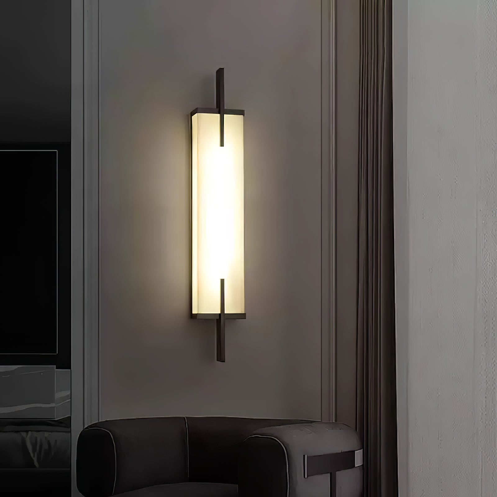 Komino Rectangular Alabaster Wall Light