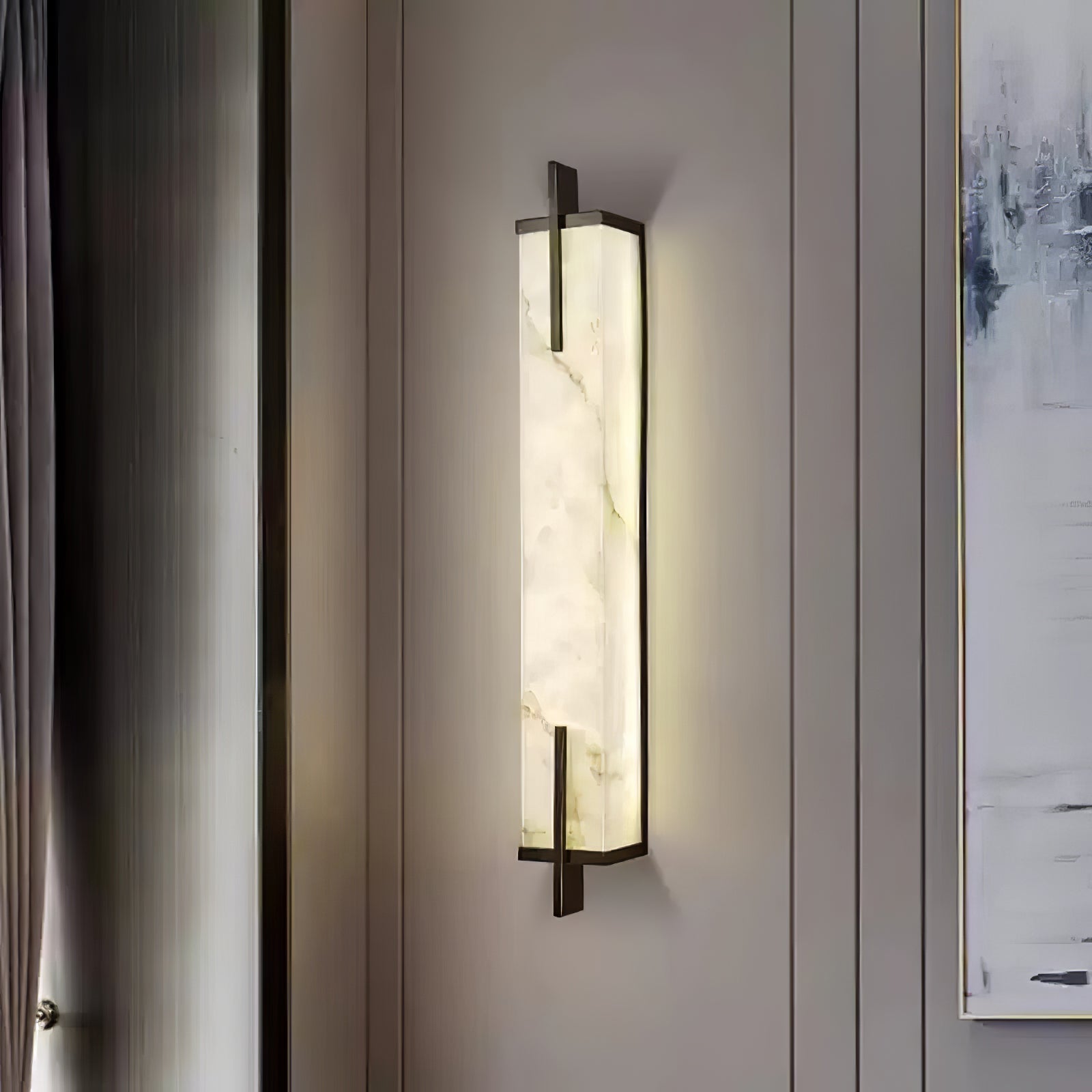 Komino Rectangular Alabaster Wall Light