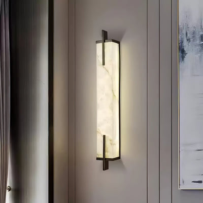 Komino Rectangular Alabaster Wall Light