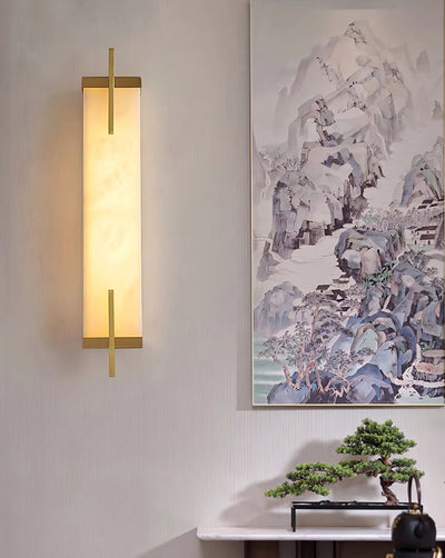 Komino Rectangular Alabaster Wall Light
