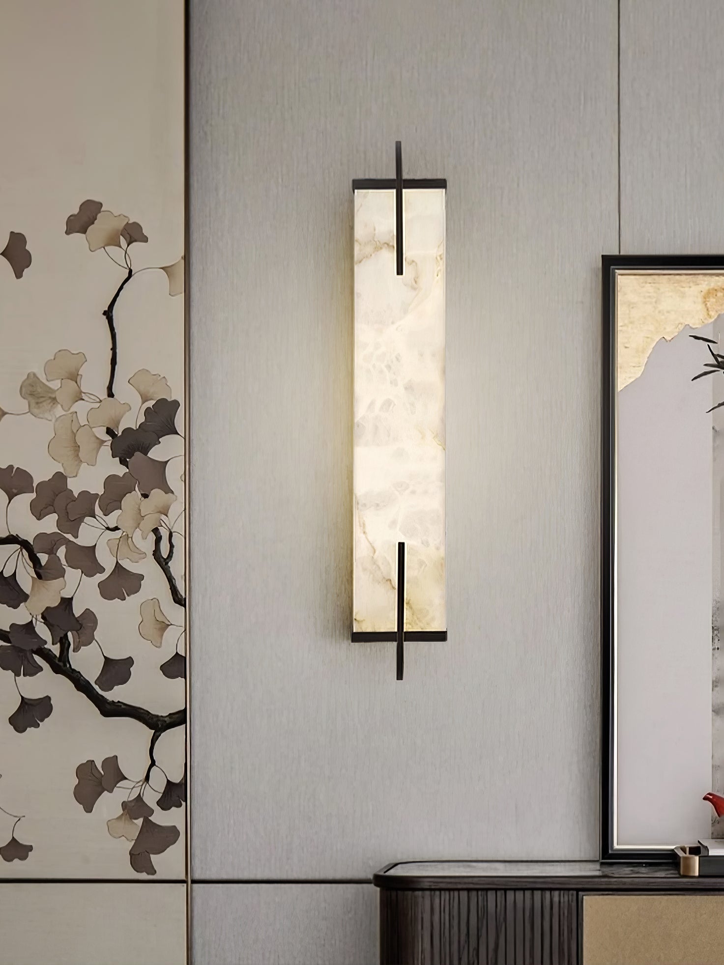Komino Rectangular Alabaster Wall Light