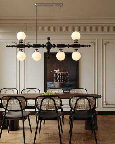 Isilira Classic Wood Glass Linear Pendant Light