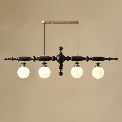Isilira Classic Wood Glass Linear Pendant Light