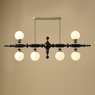 Isilira Classic Wood Glass Linear Pendant Light