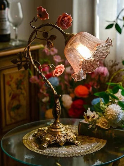Rosalune Campanella Vintage Rose Table Lamp