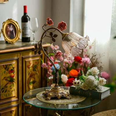 Rosalune Campanella Vintage Rose Table Lamp