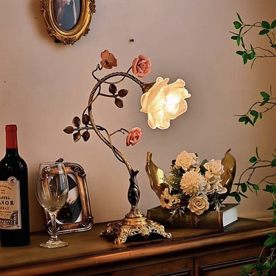 Rosalune Campanella Vintage Rose Table Lamp