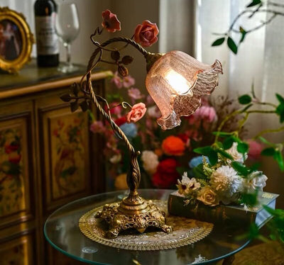 Rosalune Campanella Vintage Rose Table Lamp