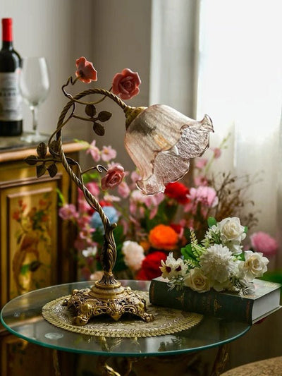 Rosalune Campanella Vintage Rose Table Lamp