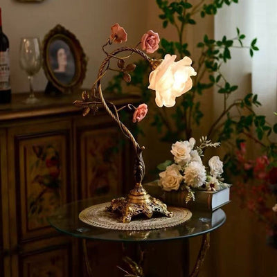 Rosalune Campanella Vintage Rose Table Lamp