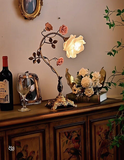 Rosalune Campanella Vintage Rose Table Lamp