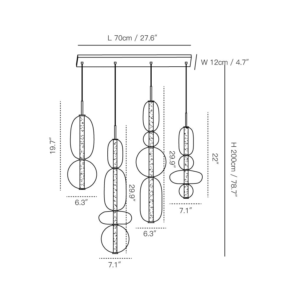 Velinian Glass Chandelier