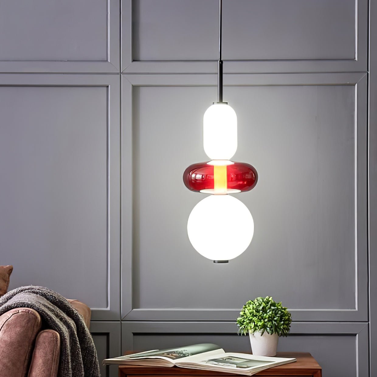 Zodore Premium Art Stained Glass Pendant Lamp - Neutral Decor