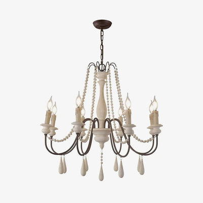 Liorerian Chandelier Candle Scroll Arm Rustic