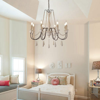 Liorerian Chandelier Candle Scroll Arm Rustic