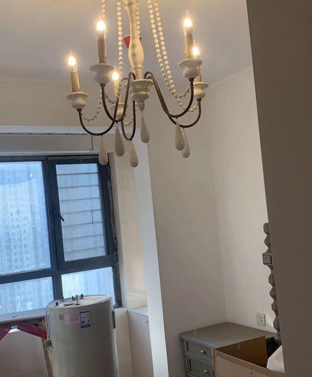 Liorerian Chandelier Candle Scroll Arm Rustic