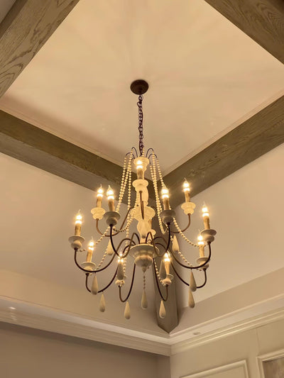 Liorerian Chandelier Candle Scroll Arm Rustic