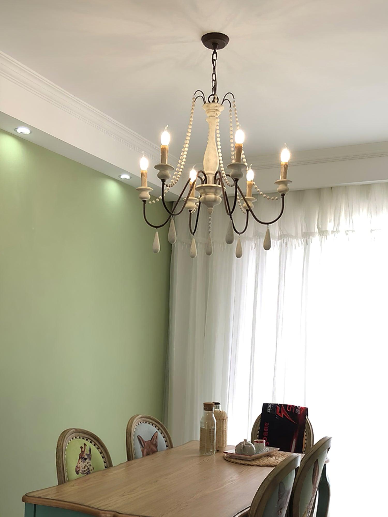 Liorerian Chandelier Candle Scroll Arm Rustic