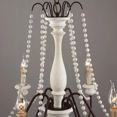 Liorerian Chandelier Candle Scroll Arm Rustic