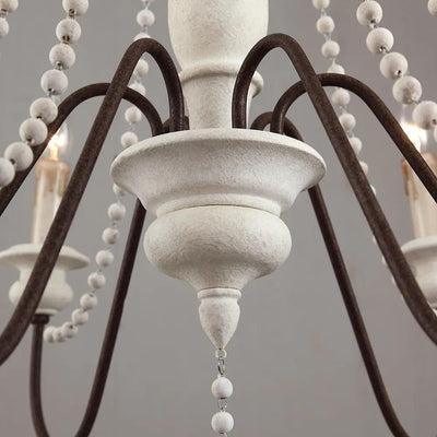 Liorerian Chandelier Candle Scroll Arm Rustic