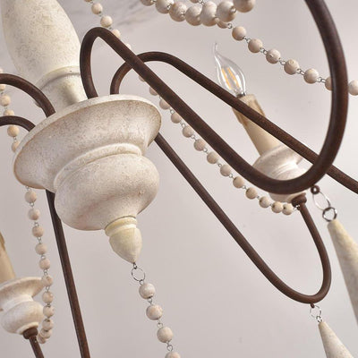 Liorerian Chandelier Candle Scroll Arm Rustic