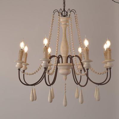 Liorerian Chandelier Candle Scroll Arm Rustic