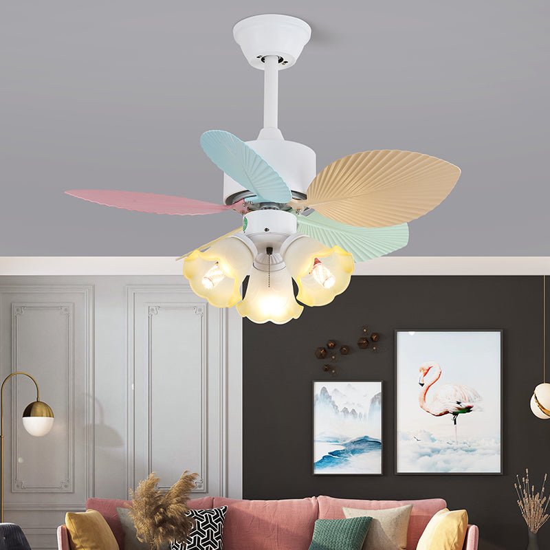 Celoia Colorful Glass Ceiling Fan Light