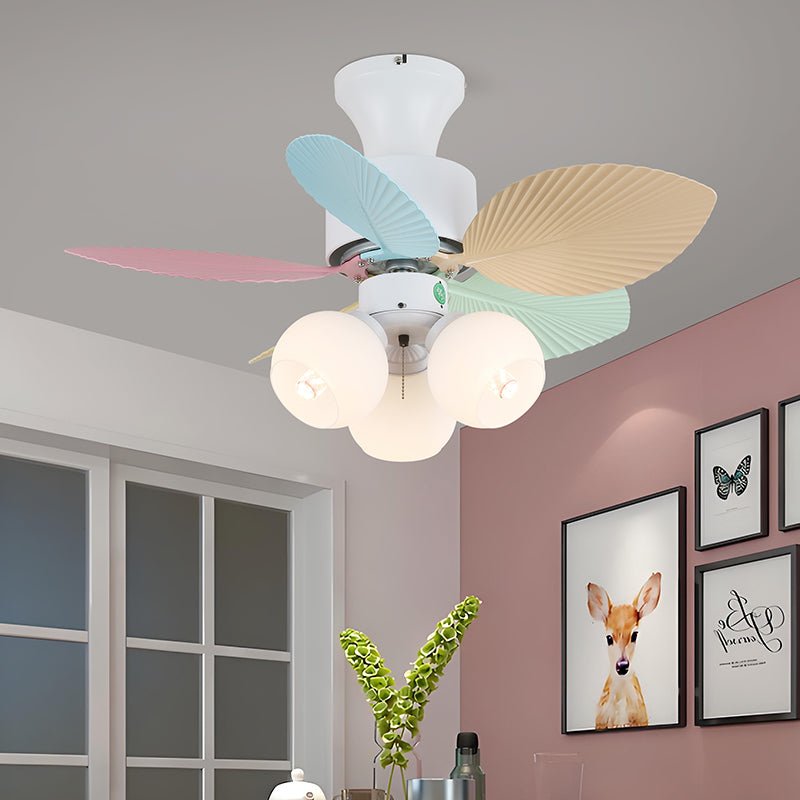 Celoia Colorful Glass Ceiling Fan Light