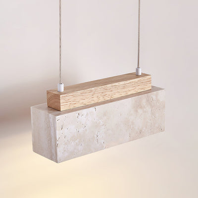 Ciraeila Rectangular Travertine Pendant Light