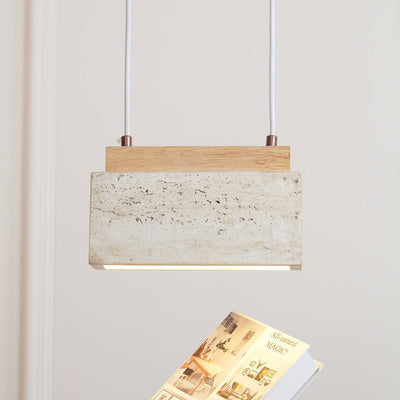 Ciraeila Rectangular Travertine Pendant Light