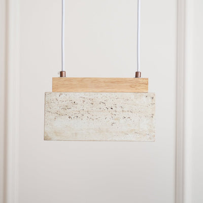 Ciraeila Rectangular Travertine Pendant Light