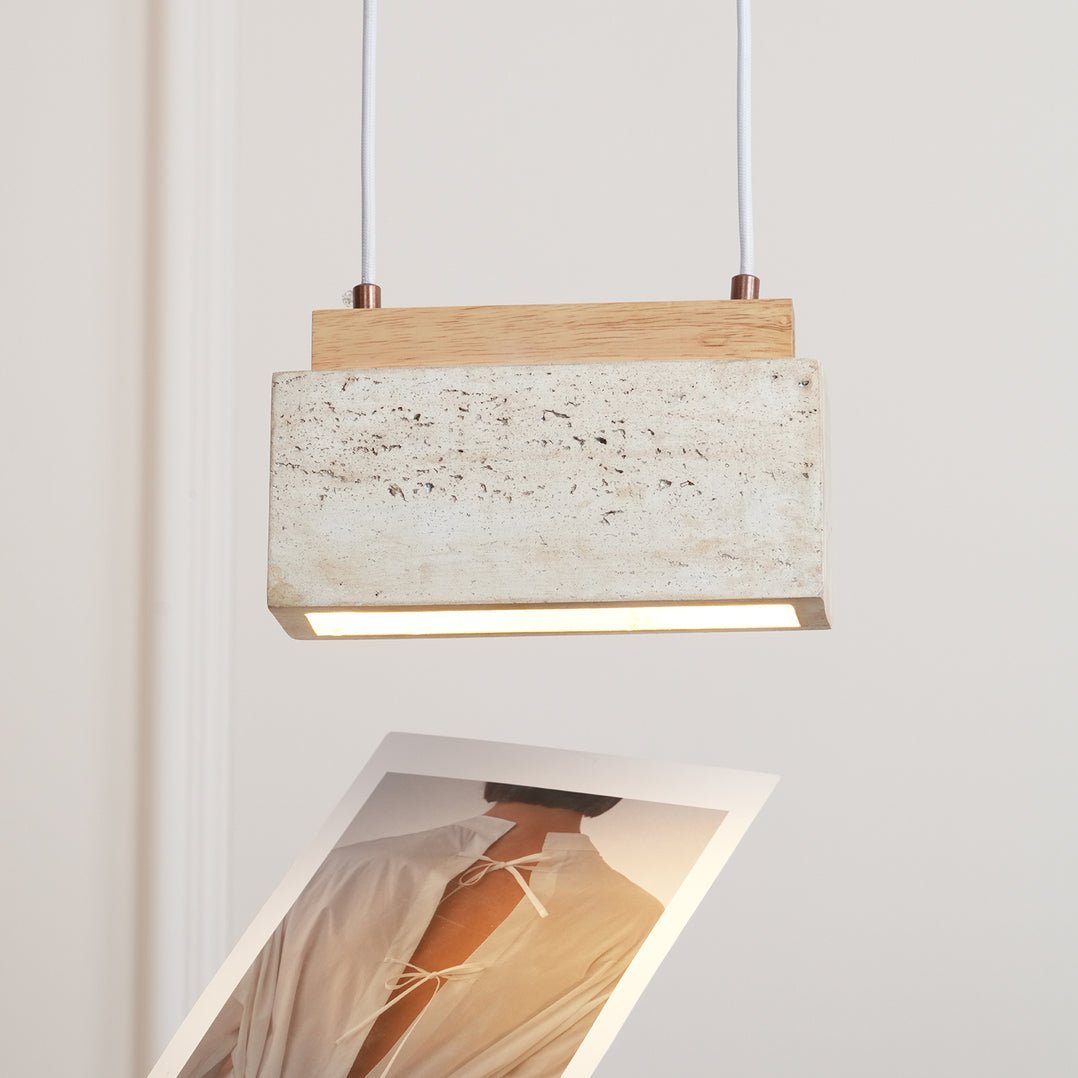 Ciraeila Rectangular Travertine Pendant Light