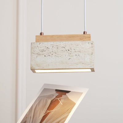 Ciraeila Rectangular Travertine Pendant Light