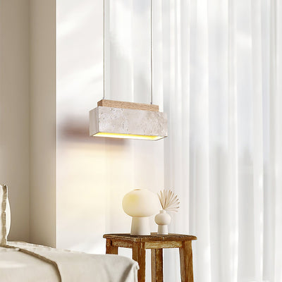 Ciraeila Rectangular Travertine Pendant Light