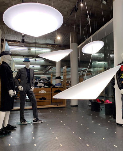 Othian Pendant Lamp Polyethylene Tilted Hat Minimalist