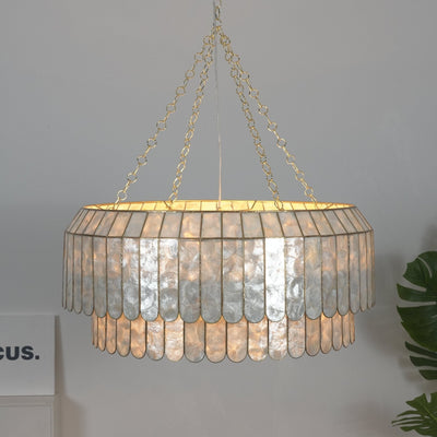 Holz Gold Shell Metal Aurelia Chandelier