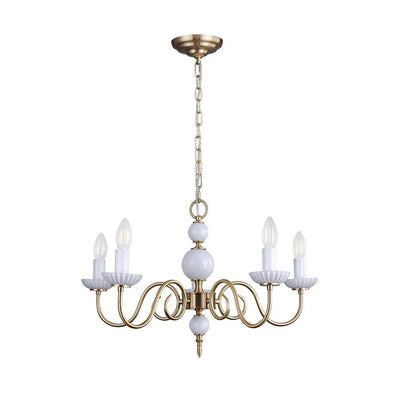 Oriirira Chandelier Carlita Gold Modern Five-Armed