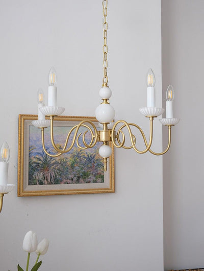Oriirira Chandelier Carlita Gold Modern Five-Armed